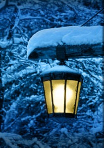 Shovelry Is Not Dead - outside lamp at night